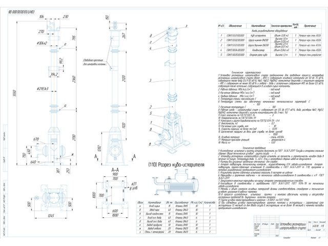 чертеж ректификационная колонна РУНА